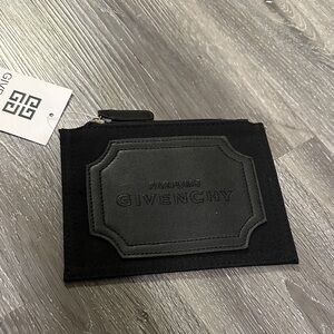 Givenchy Black Canvas and Leather Card Holder